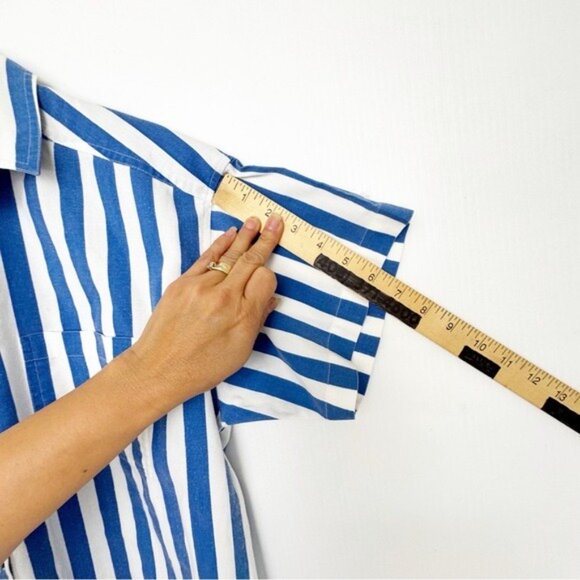Lee Blue & White Striped Resort Shirt Relaxed boxy fit 1size 0 - Picture 8 of 10